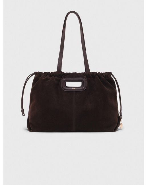 Maje Black Suede Milpli Tote Bag