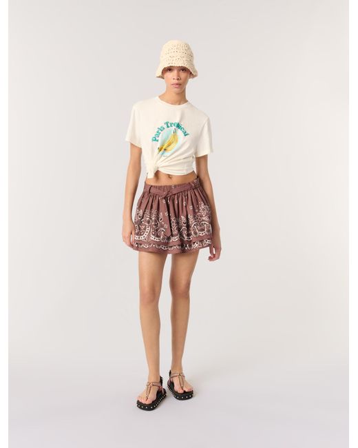 Maje Natural Gemustertes T-Shirt