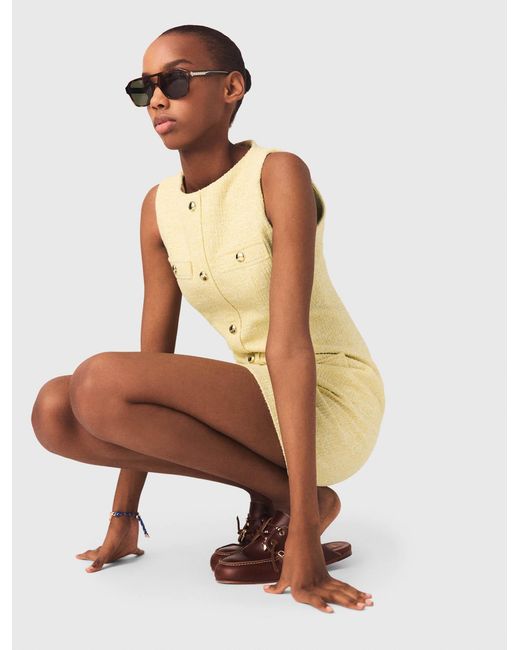 Maje Natural Short Tweed Dress