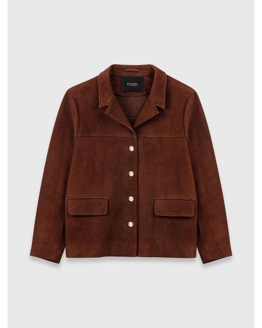 Maje Blue Suede Jacket
