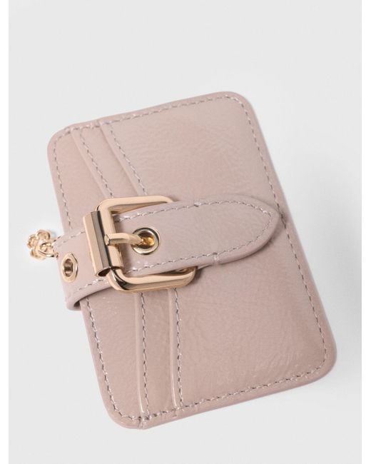 Maje Pink Miss M Naplak Leather Card Case