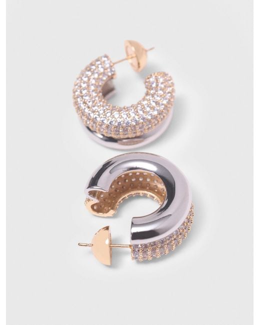 Maje White Rhinestone Earrings