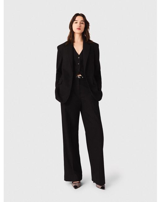 Maje Black Rhinestone Suit Jacket