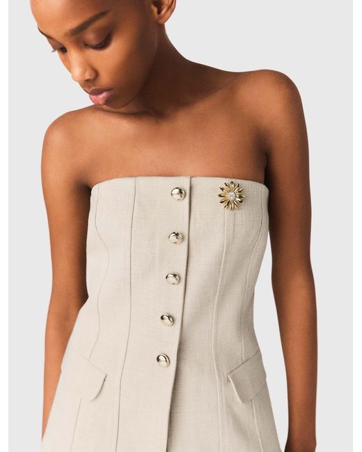 Maje White Tailored Bustier Top