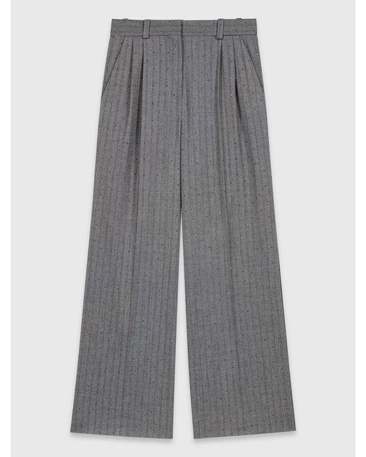 Maje Gray Rhinestone Suit Trousers