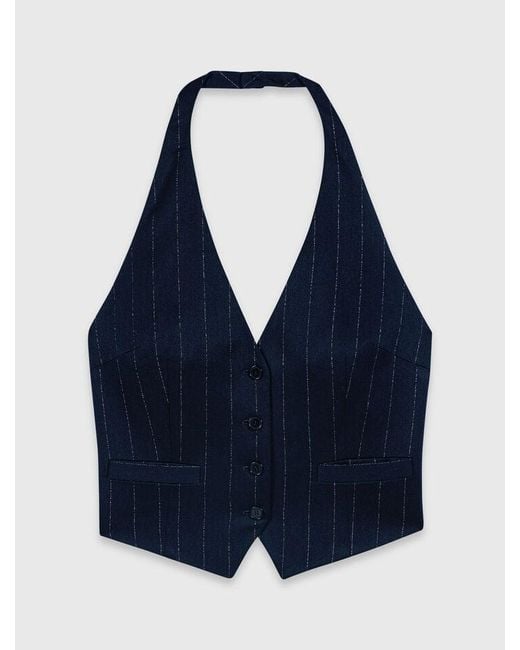 Maje Blue Tailored Backless Top
