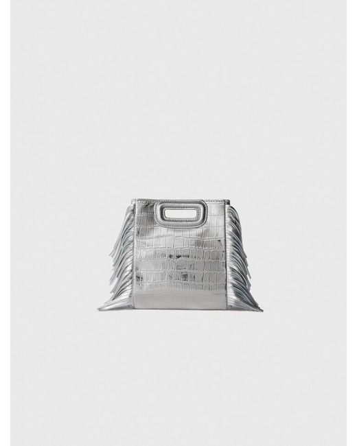 Maje White M Mini-Tasche Aus Krokodilleder