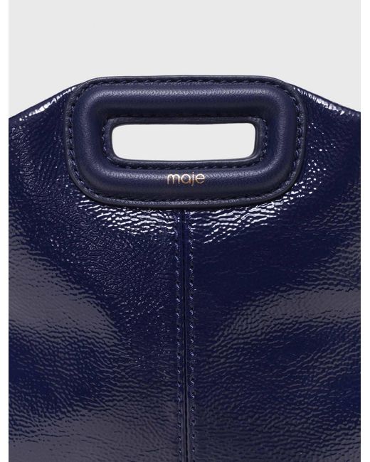 Maje Blue Naplak Leather Miss M Mini Bag