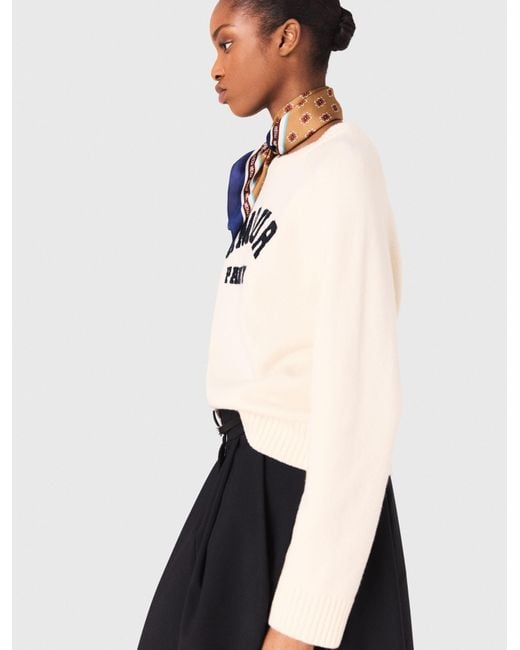 Pull En Laine Maje en coloris White