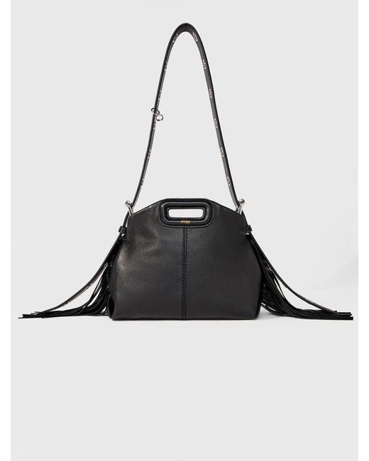 Maje Black Miss M Leather Shoulder Bag