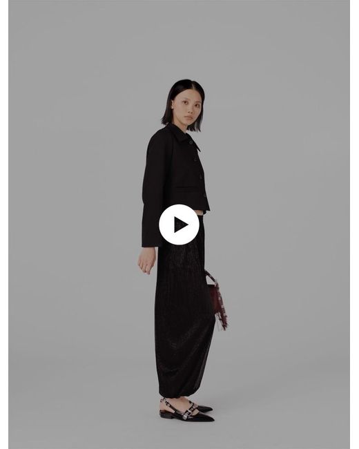 Maje Black Metallic Harem Trousers