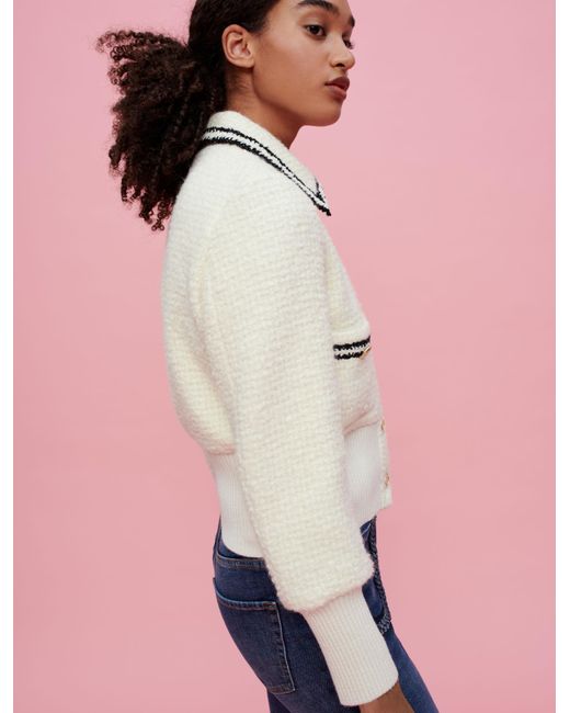 Maje Contrasting Tweed-style Jacket in 