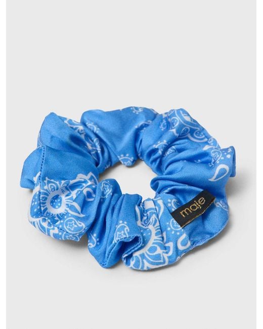Maje Blue Printed Fabric Scrunchie