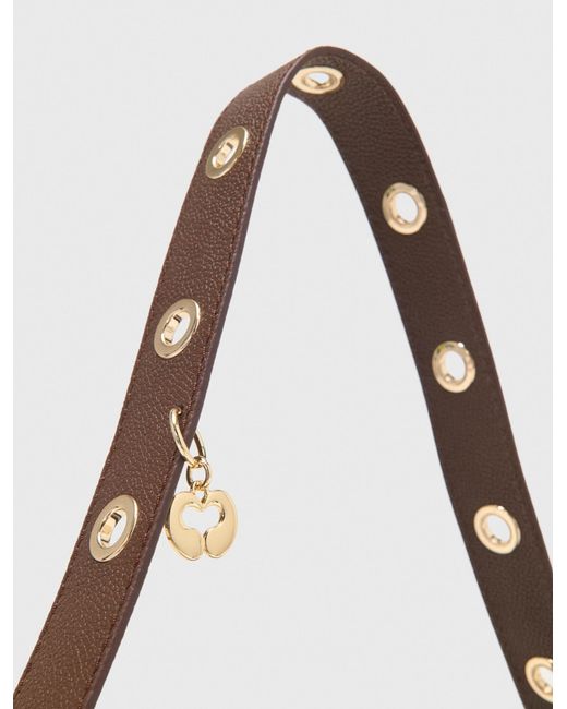 Maje Brown Grained Leather Miss M Bag