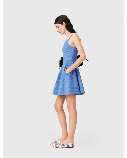 Maje Blue Short Knit Dress