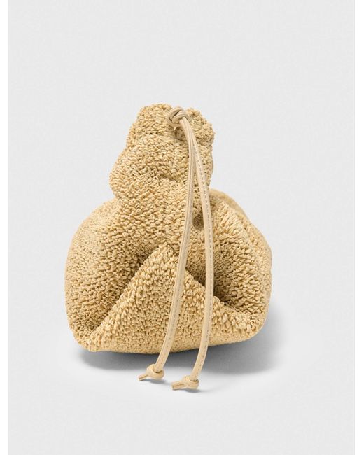 Maje Natural Mipli Bouclé Effect Clutch Bag