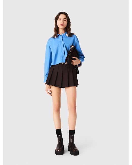 Maje Blue Shirt With Removable Jewellery