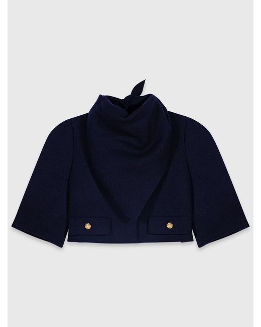 Maje Blue Short Wool Jacket