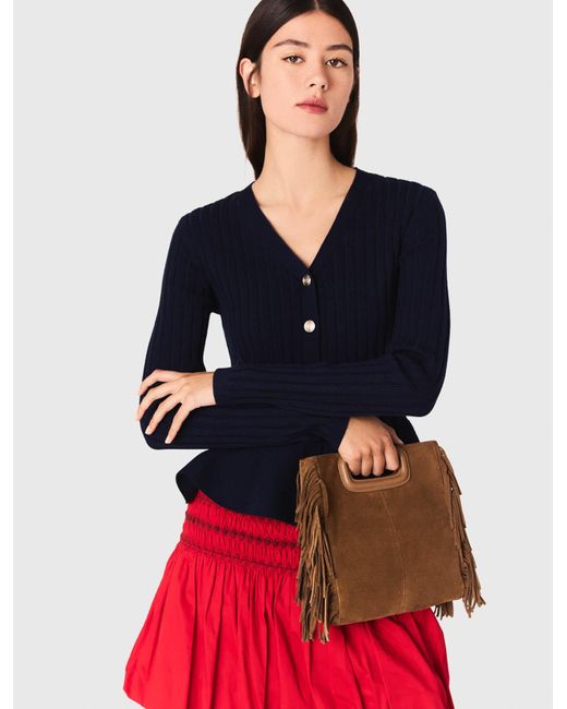 Sac M En Cuir Suède Maje en coloris Brown