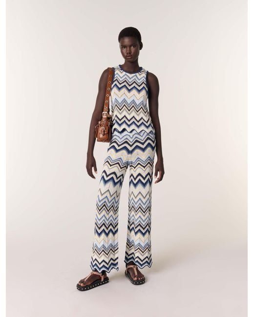 Maje White Crochet Trousers