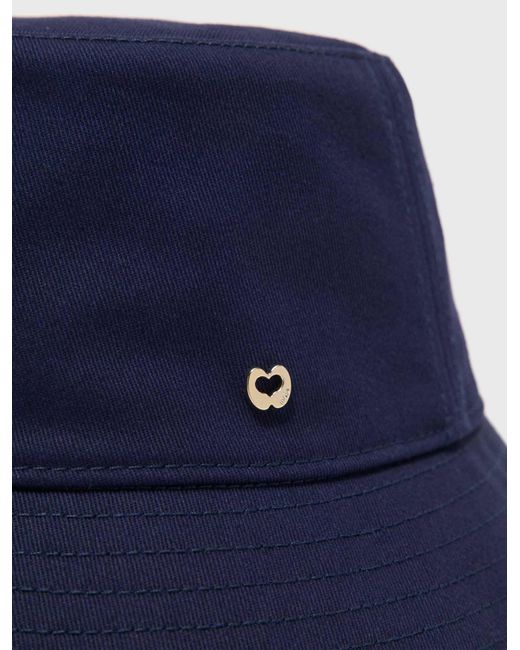 Maje Blue Cotton Floppy Hat With Cord