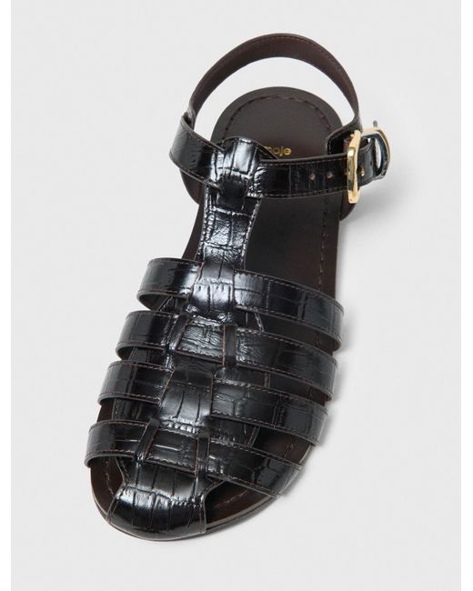 Maje Brown Multi-Strap Leather Sandals