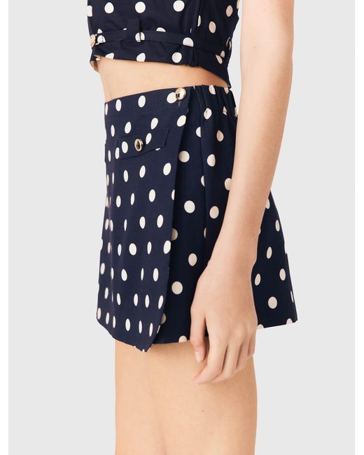 Maje Blue Linen Blend Skort