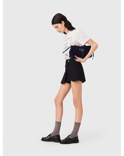 Maje White Layered-Effect Suit Shorts