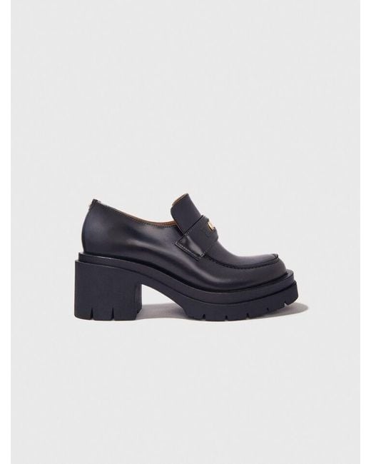 Maje Blue Heeled Loafers