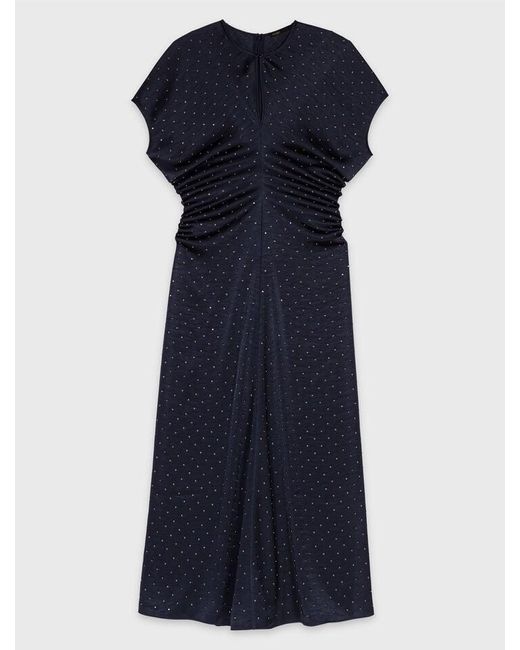 Robe Maxi En Satin Et Clous Maje en coloris Blue