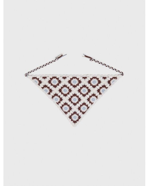 Maje White Triangular Knit Scarf