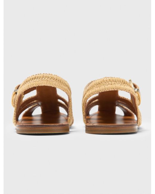Maje Metallic Flat Strap Sandals