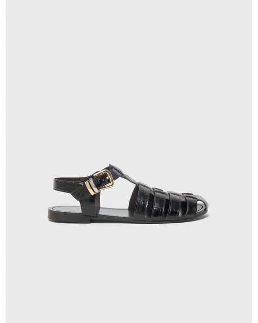 Maje Brown Multi-Strap Leather Sandals