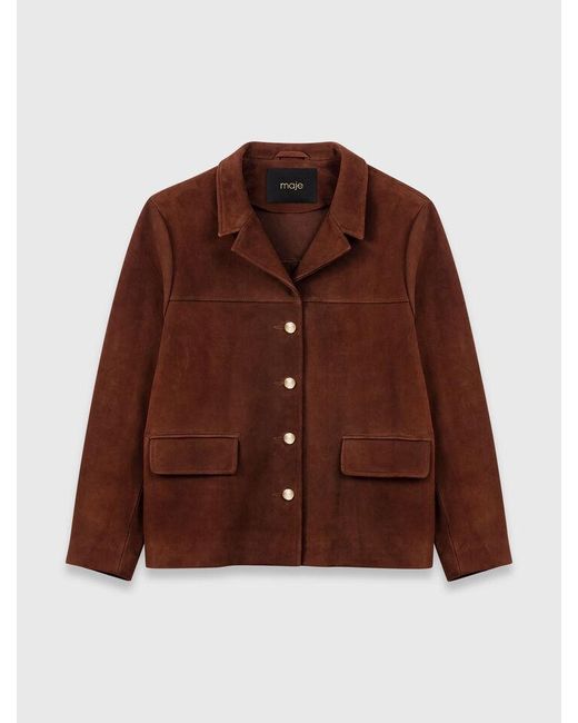 Maje Blue Suede Jacket