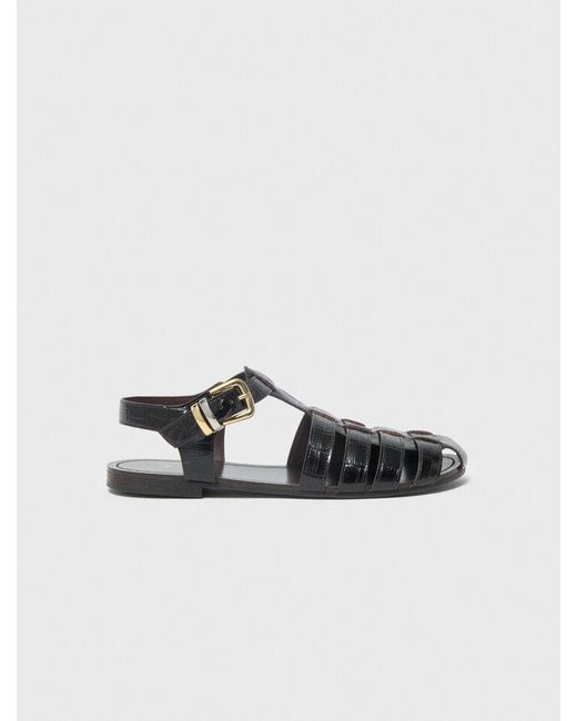 Maje Brown Multi-Strap Leather Sandals