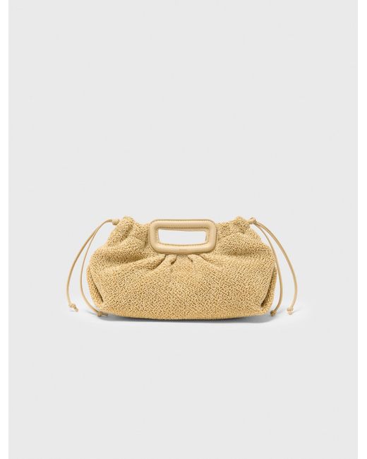 Maje Natural Mipli Bouclé Effect Clutch Bag