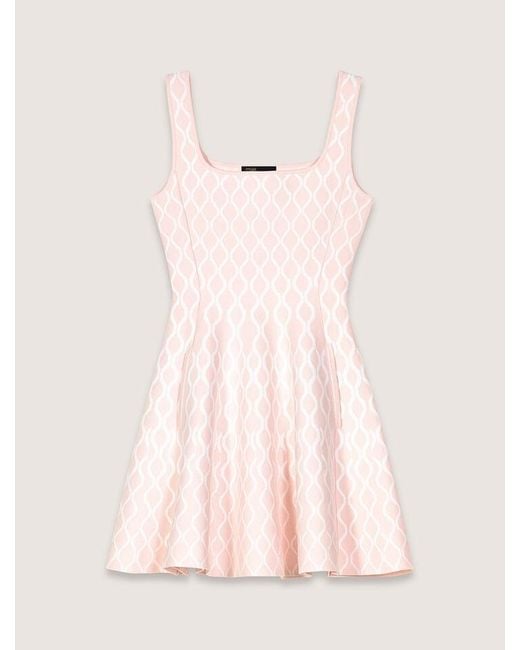 Maje Pink Kurzes Kleid Aus Jacquard-Strick