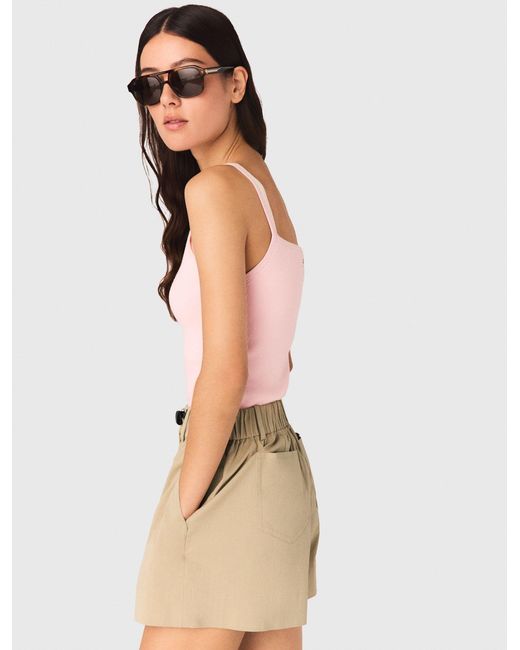 Maje Natural High Straight-Neck Top