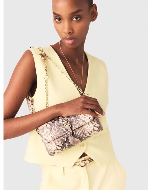 Maje White Python-Effect Miss M Walk Bag