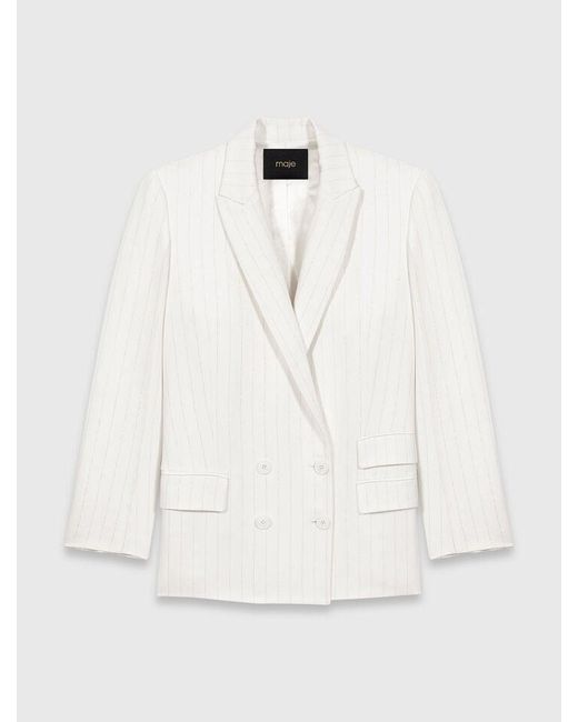 Veste De Tailleur Croisée Maje en coloris White