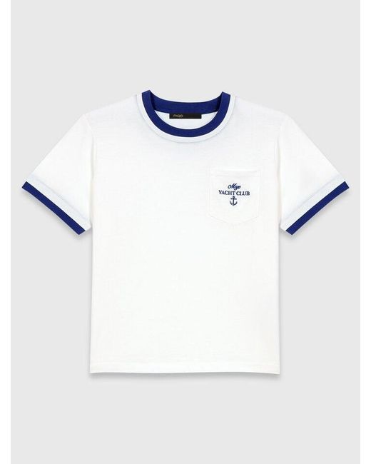 Maje White Layered-Look T-Shirt