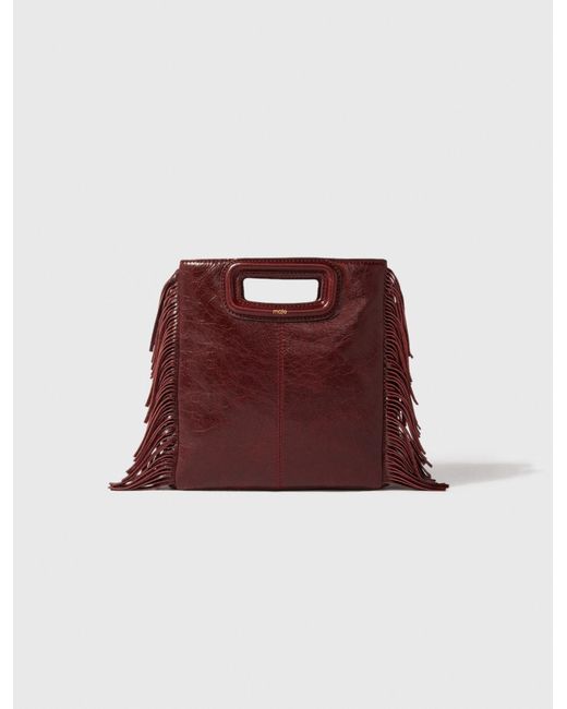 Maje Red Crackled Leather M Bag