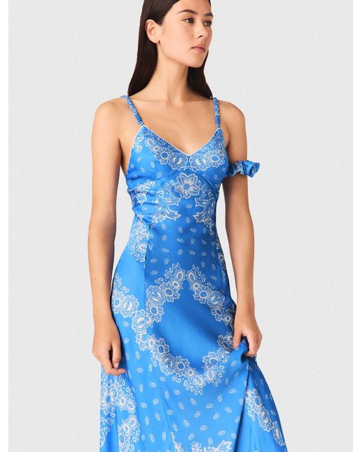 Maje Blue Patterned Maxi Dress