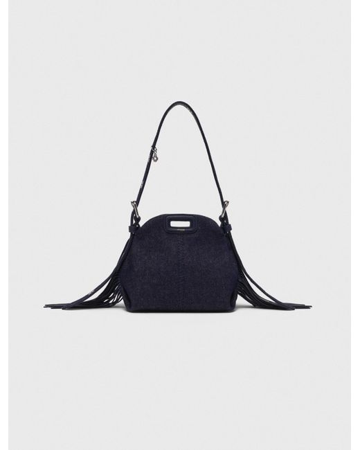 Maje White Miss M Micro-Tasche Aus Denim