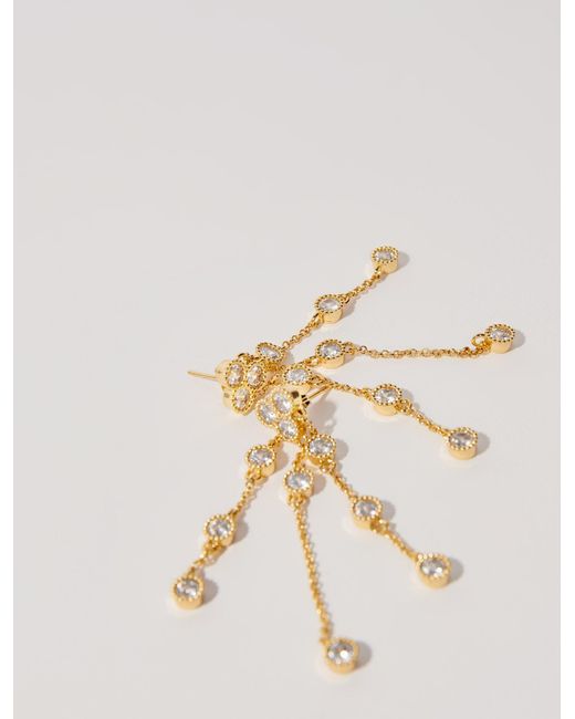 Maje Natural Woman's Zirconium Oxide Jewellery: Gold-plated Recycled Brass Earrings For Spring/summer, One Size, In Color Gold / Yellow