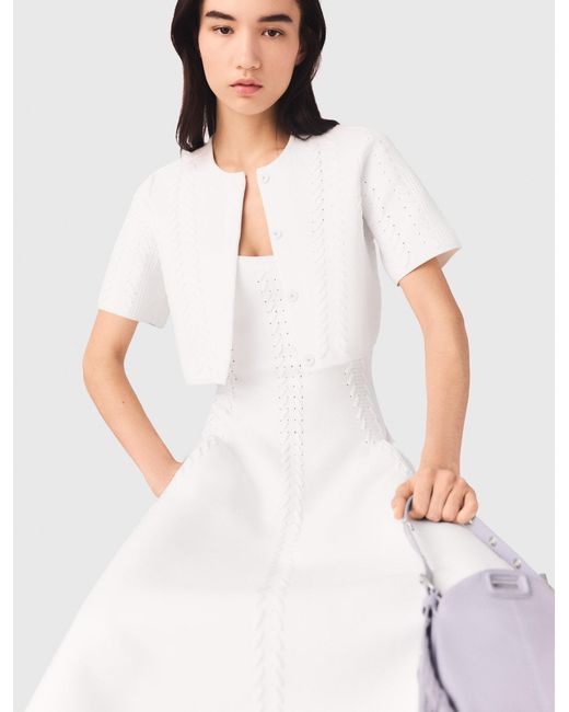 Maje White Cropped Cardigan