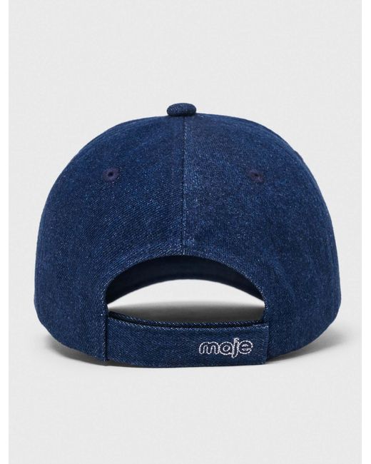 Maje Blue Raw Denim Cap With Logo