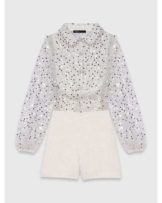 Maje White Tweed Playsuit