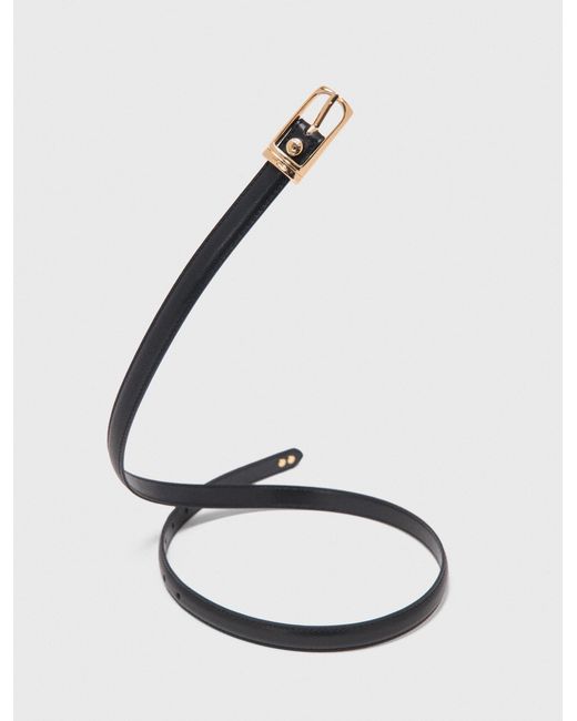 Maje White Slim Leather Belt