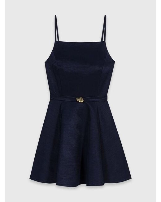 Maje Blue Flared Dress With Straps